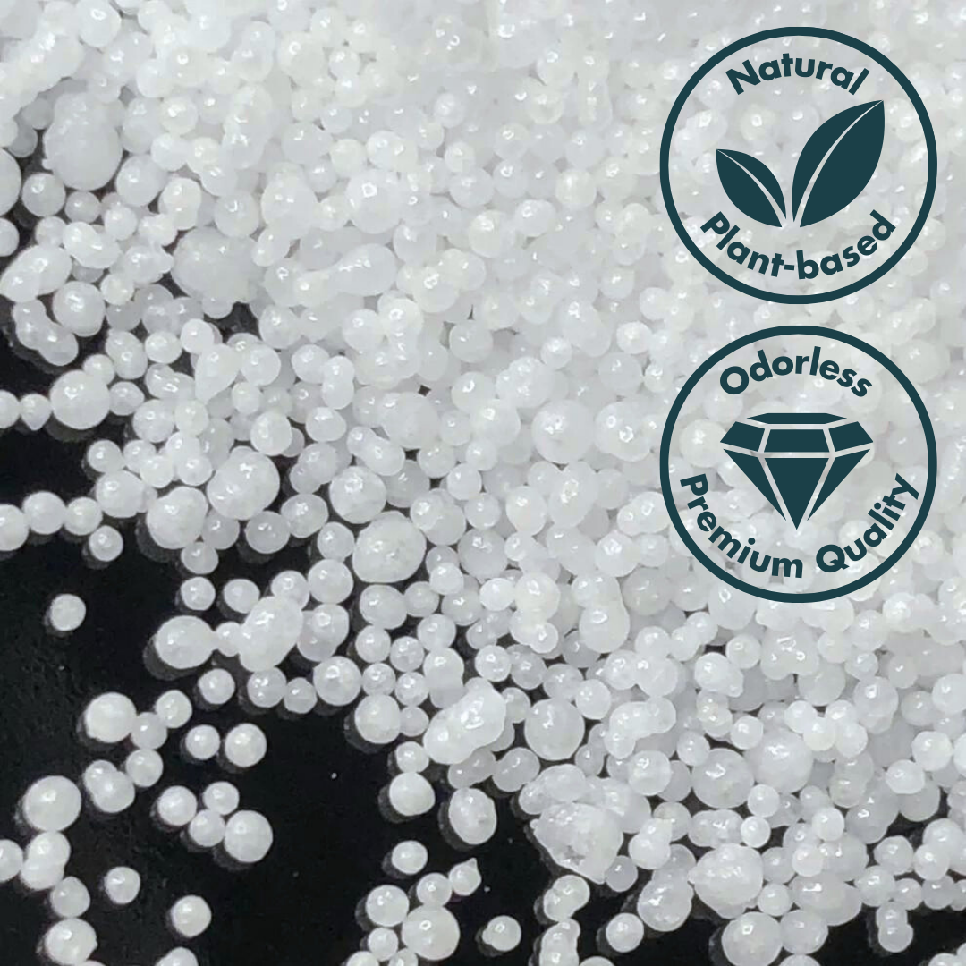 1,5kg Cera de Velas Perladas Mallorca · Blanca · Sin Aroma (20 Mechas Incluidas)